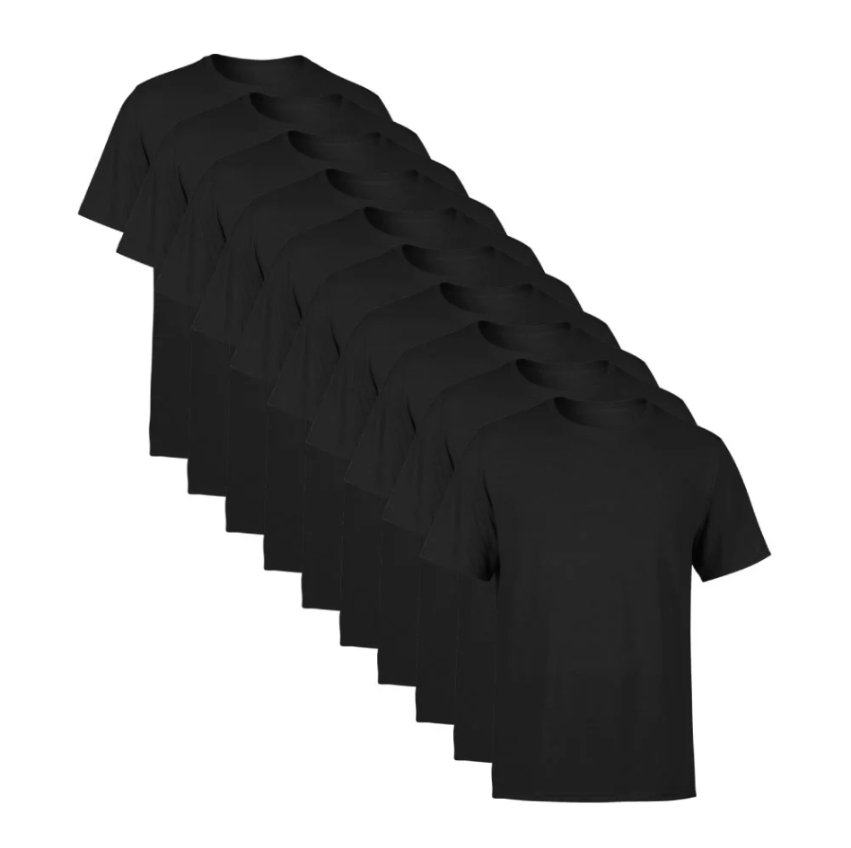 Kit 10 Camisetas Pretas SSB Brand Masculina Lisa Premium 100% Algodão