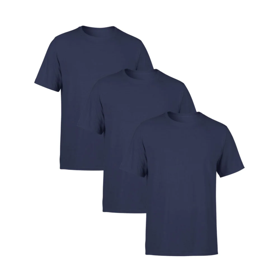 Kit 3 Camisetas Azuis SSB Brand Masculina Lisa Premium 100% Algodão