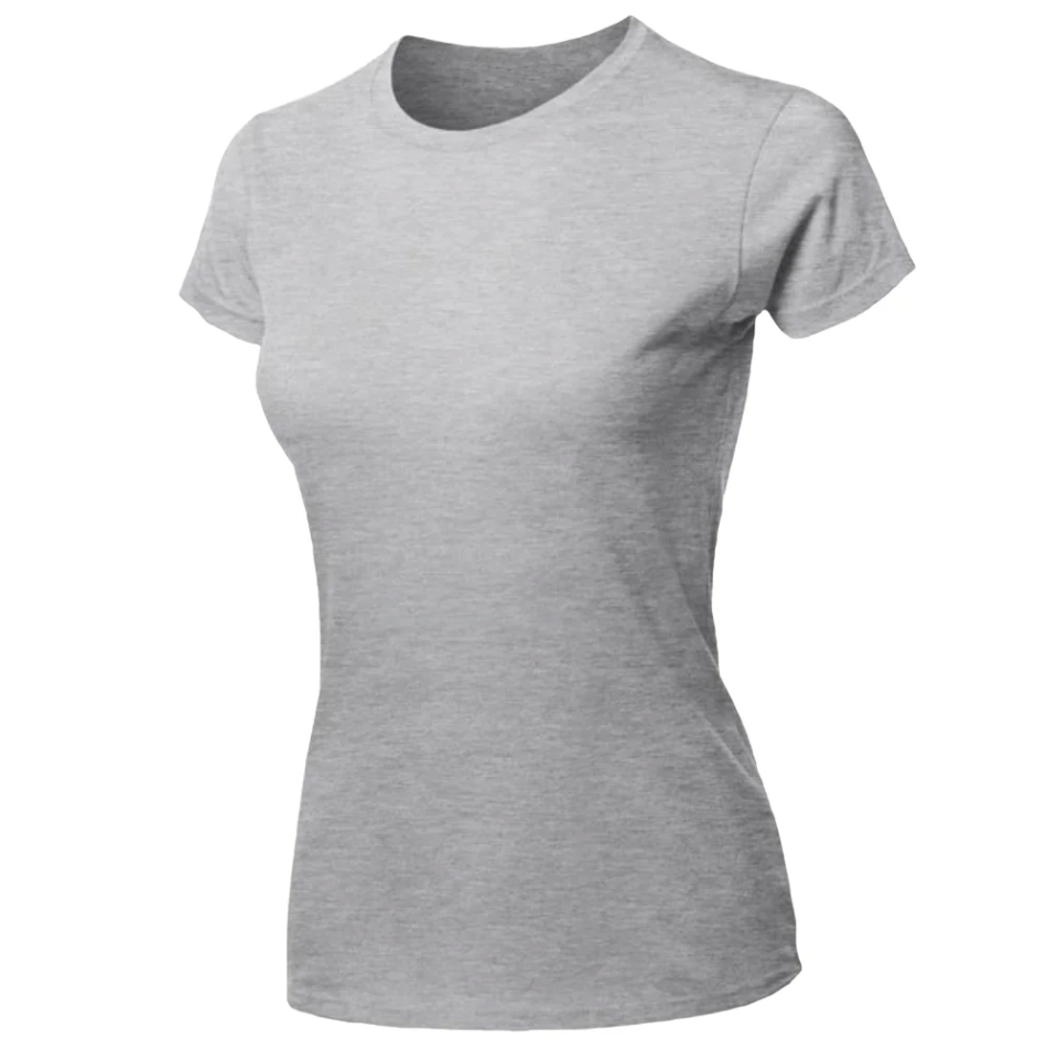 Blusa Feminina Cinza Camiseta Lisa Básica Algodão Camisa Baby Look
