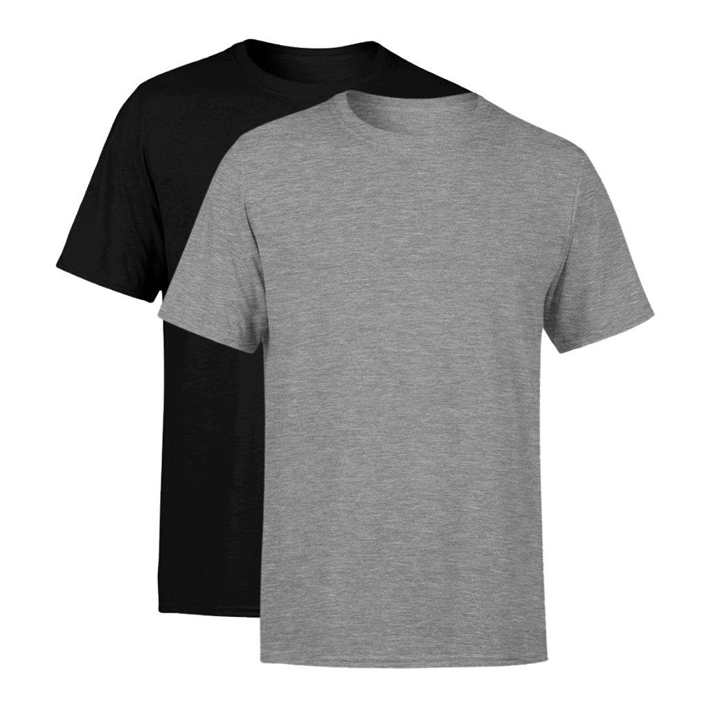 Kit 2 Camisetas Premium Preta e Cinza Masculina Lisa 100% Algodão