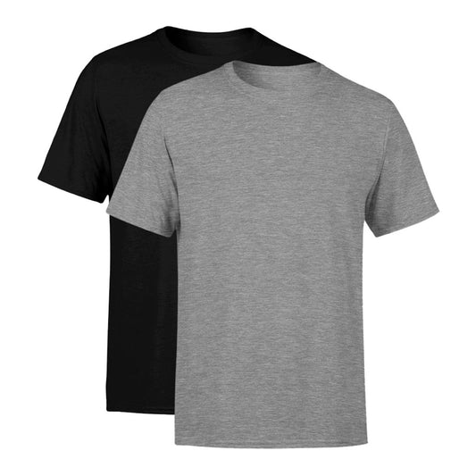 Kit 2 Camisetas Premium Preta e Cinza Masculina Lisa 100% Algodão