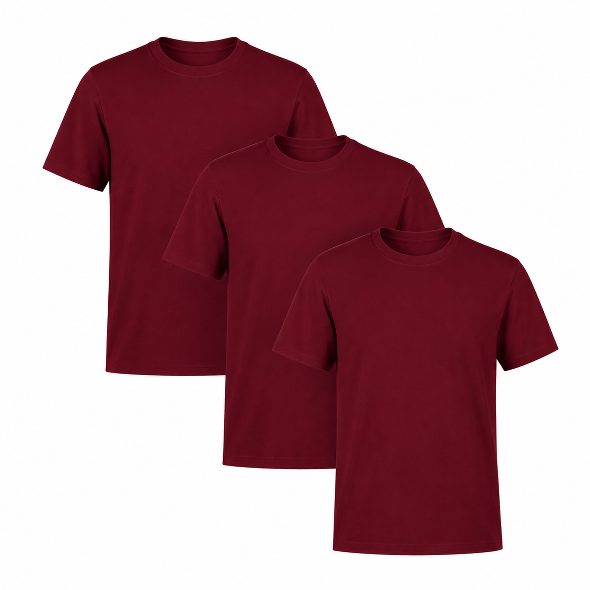 Kit 3 Camisetas Vermelhas SSB Brand Masculina Lisa Premium 100% Algodão