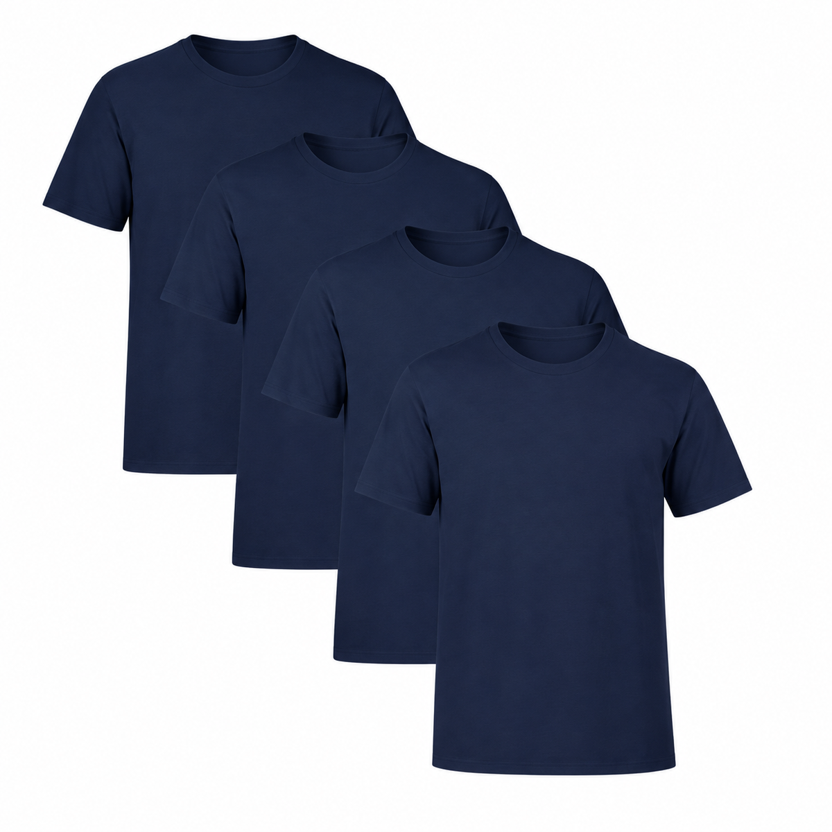 Kit 4 Camisetas Azuis SSB Brand Masculina Lisa Premium 100% Algodão