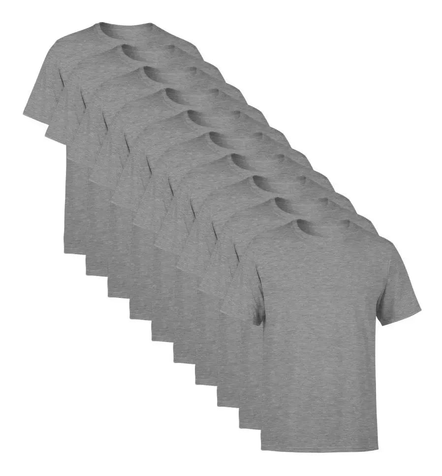 Kit 10 Camisetas Cinzas SSB Brand Masculina Lisa Premium 100% Algodão