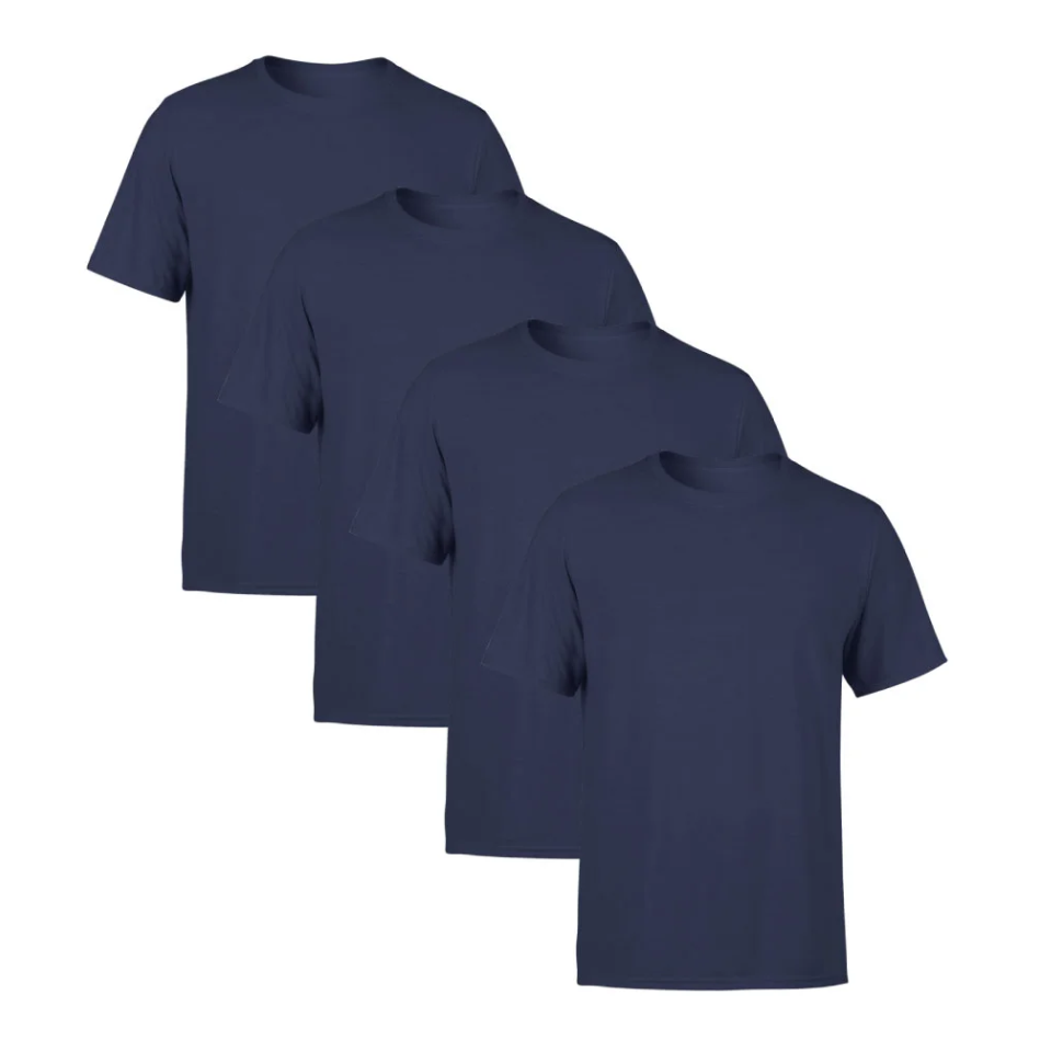 Kit 4 Camisetas Azuis SSB Brand Masculina Lisa Premium 100% Algodão