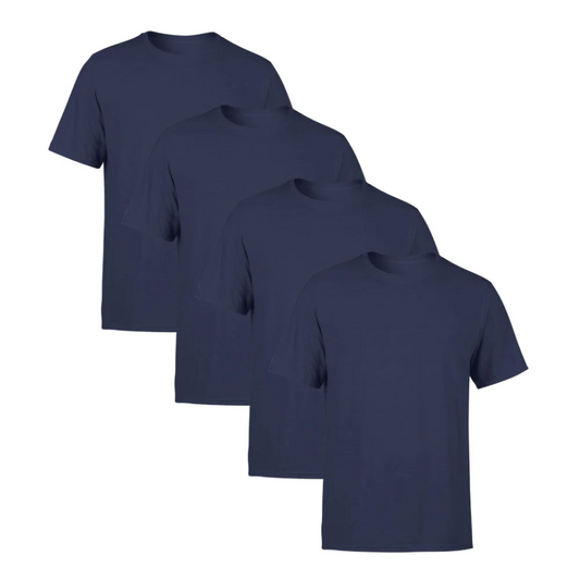 Kit 4 Camisetas Azuis SSB Brand Masculina Lisa Premium 100% Algodão