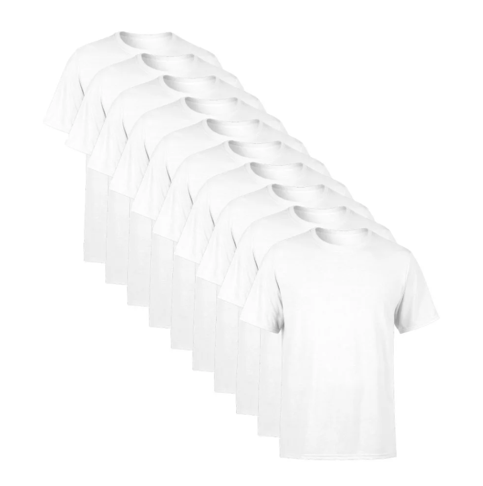 Kit 10 Camisetas Brancas SSB Brand Masculina Lisa Premium 100% Algodão