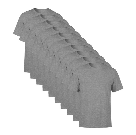 Kit 10 Camisetas Cinzas SSB Brand Masculina Lisa Premium 100% Algodão