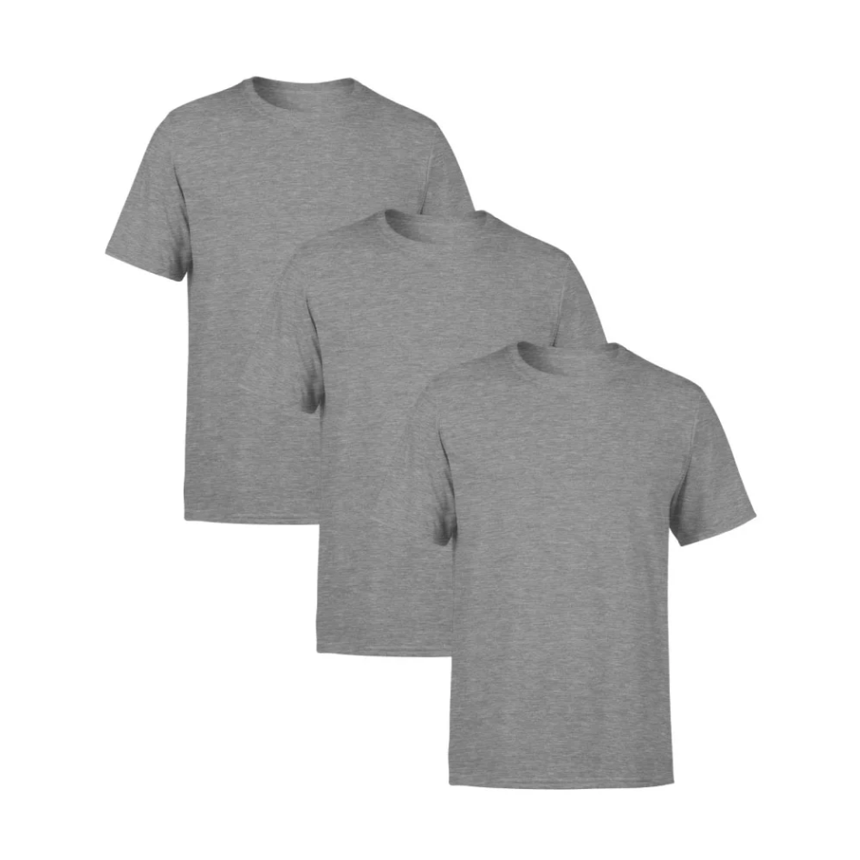 Kit 3 Camisetas Cinzas SSB Brand Masculina Lisa Premium 100% Algodão