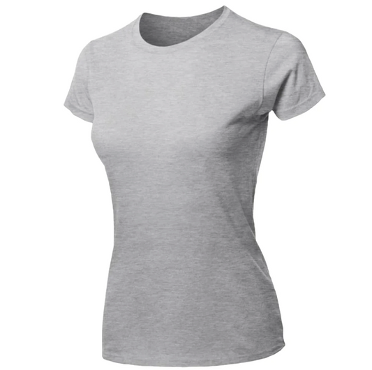 Blusa Feminina Cinza Camiseta Lisa Básica Algodão Camisa Baby Look