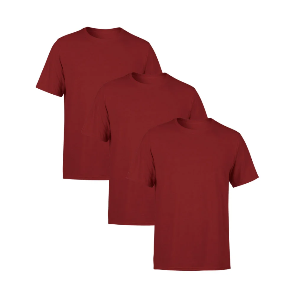 Kit 3 Camisetas Vermelhas SSB Brand Masculina Lisa Premium 100% Algodão