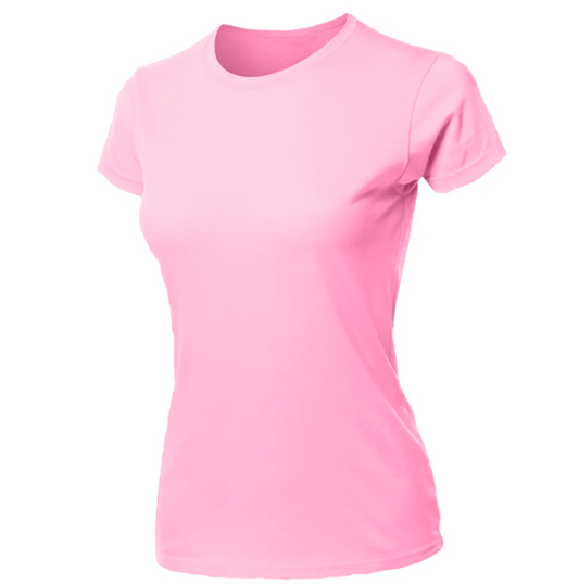 Blusa Feminina Rosa Camiseta Lisa Básica Algodão Camisa Baby Look