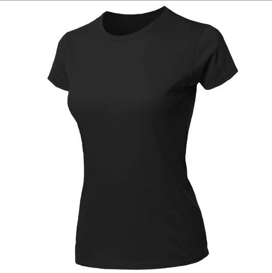 Blusa Feminina Preto Camiseta Lisa Básica Algodão Camisa Baby Look