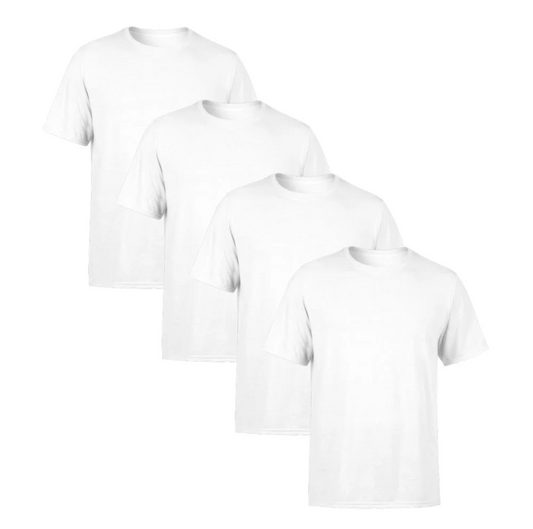 Kit 4 Camisetas Brancas SSB Brand Masculina Lisa Premium 100% Algodão