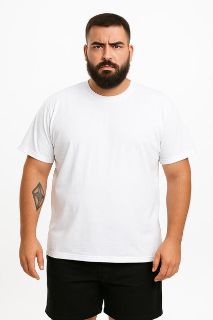 Camiseta Masculina Plus Size Camisa Lisa Algodão Premium