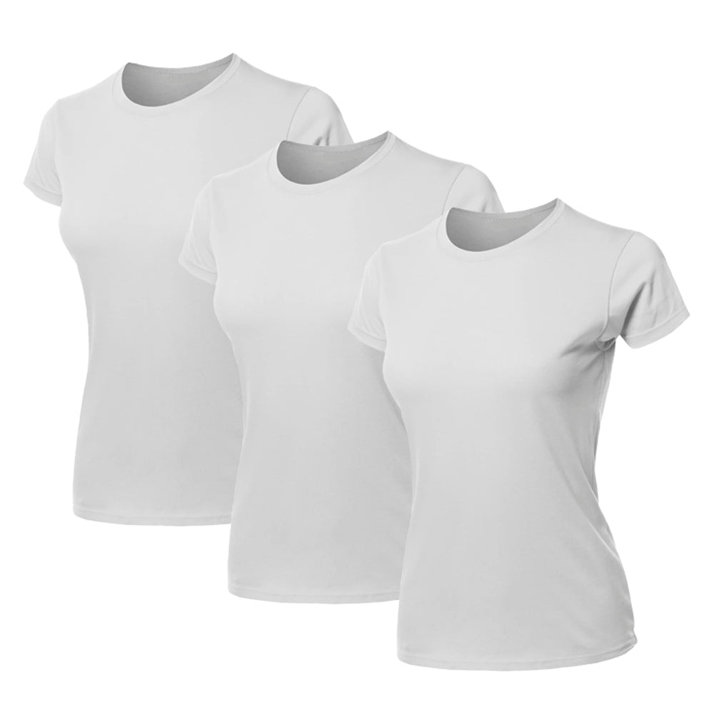 Kit 3 Blusas Feminina Camiseta Lisa Básica Algodão Camisa Baby Look